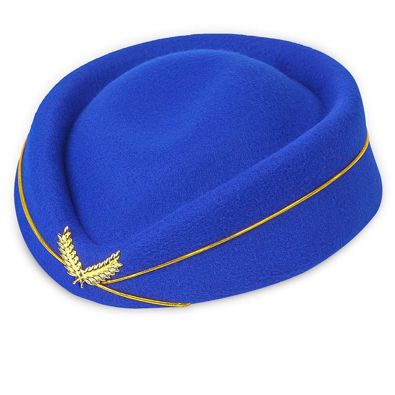 Beelittle Women's Stewardess Costume Accessories Flight Attendant Hat with Air Hostess Cosplay Costume Accessories (Blue1) - Image 5